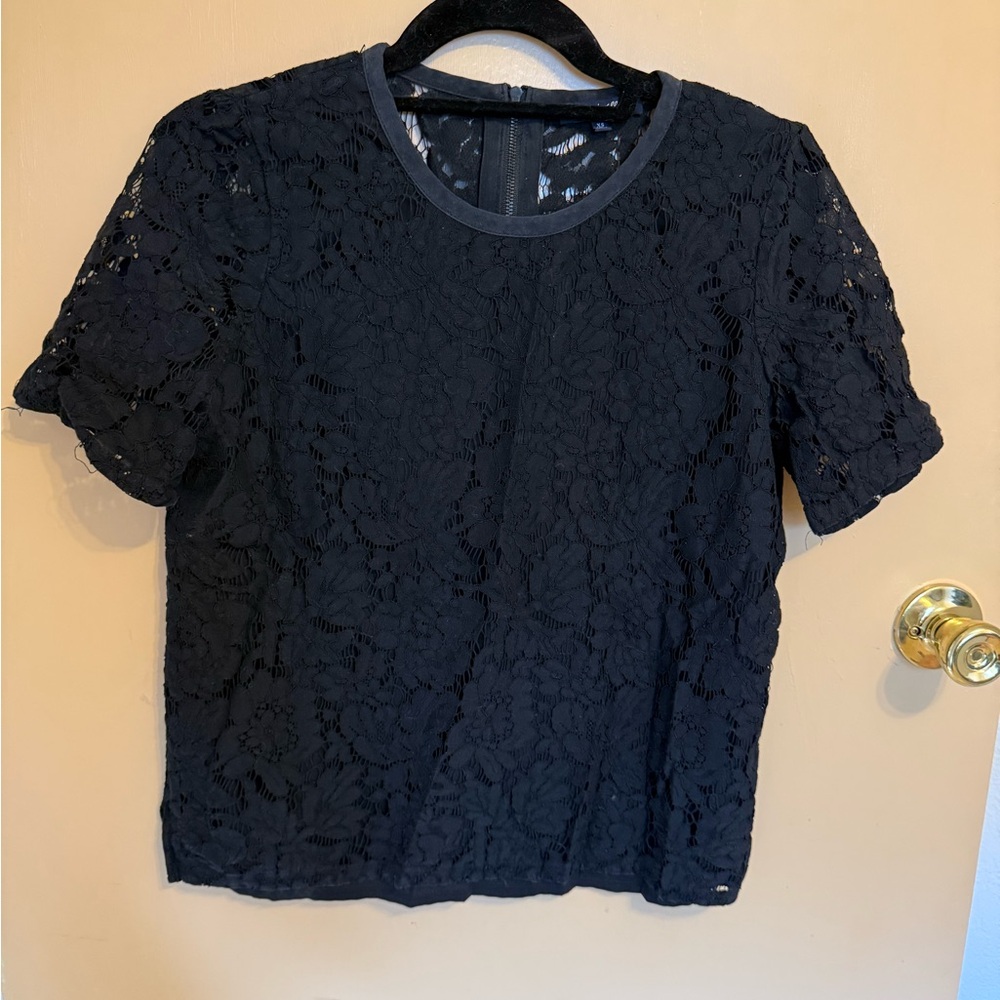 Madewell Black Lace Blouse